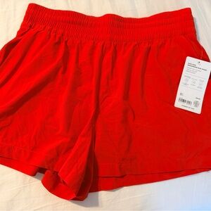 Athleta Bright Red Elastic-Waist Athletic Shorts